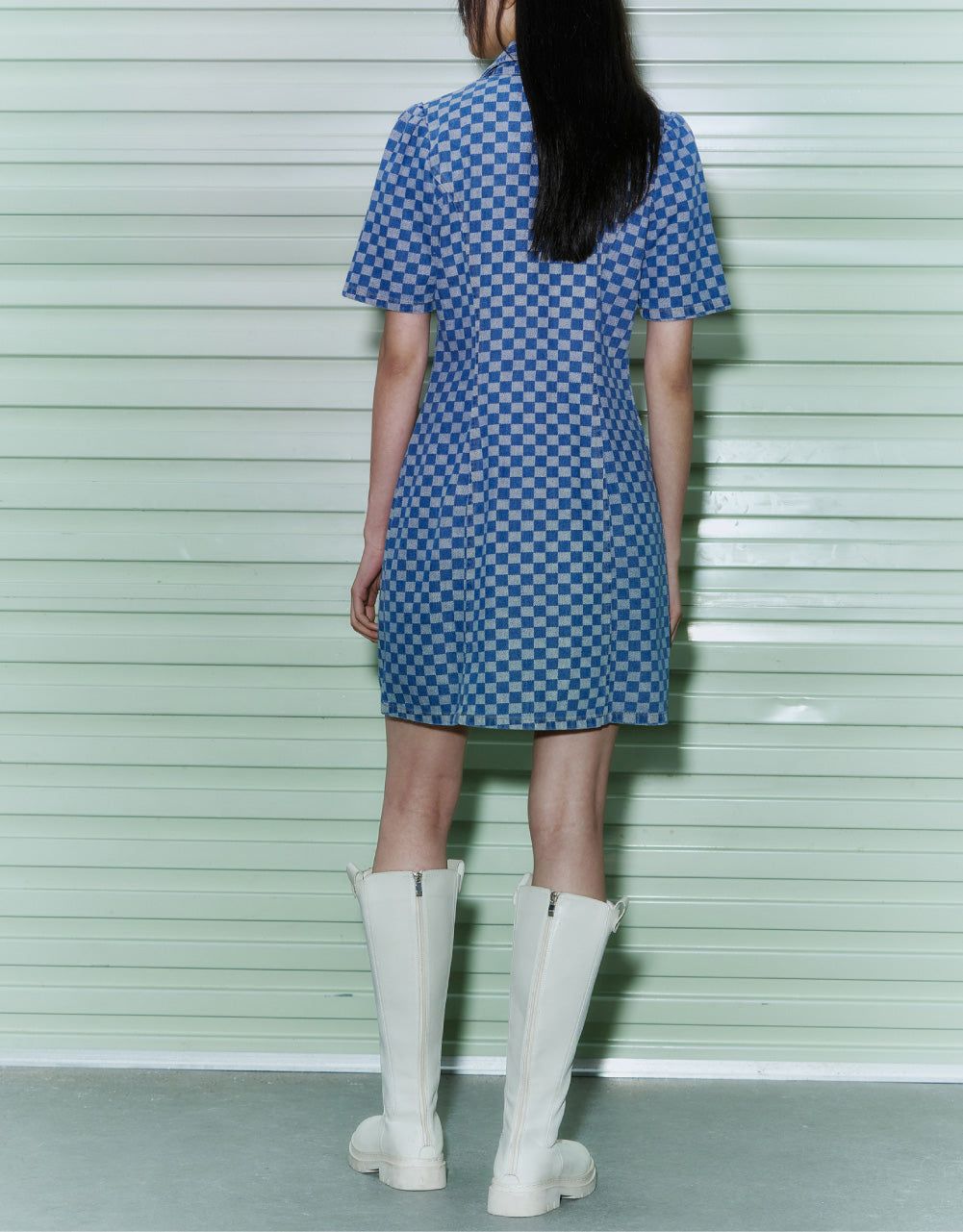 Checkered Denim Dress sold by Urban Revivo product image thumbnail 4