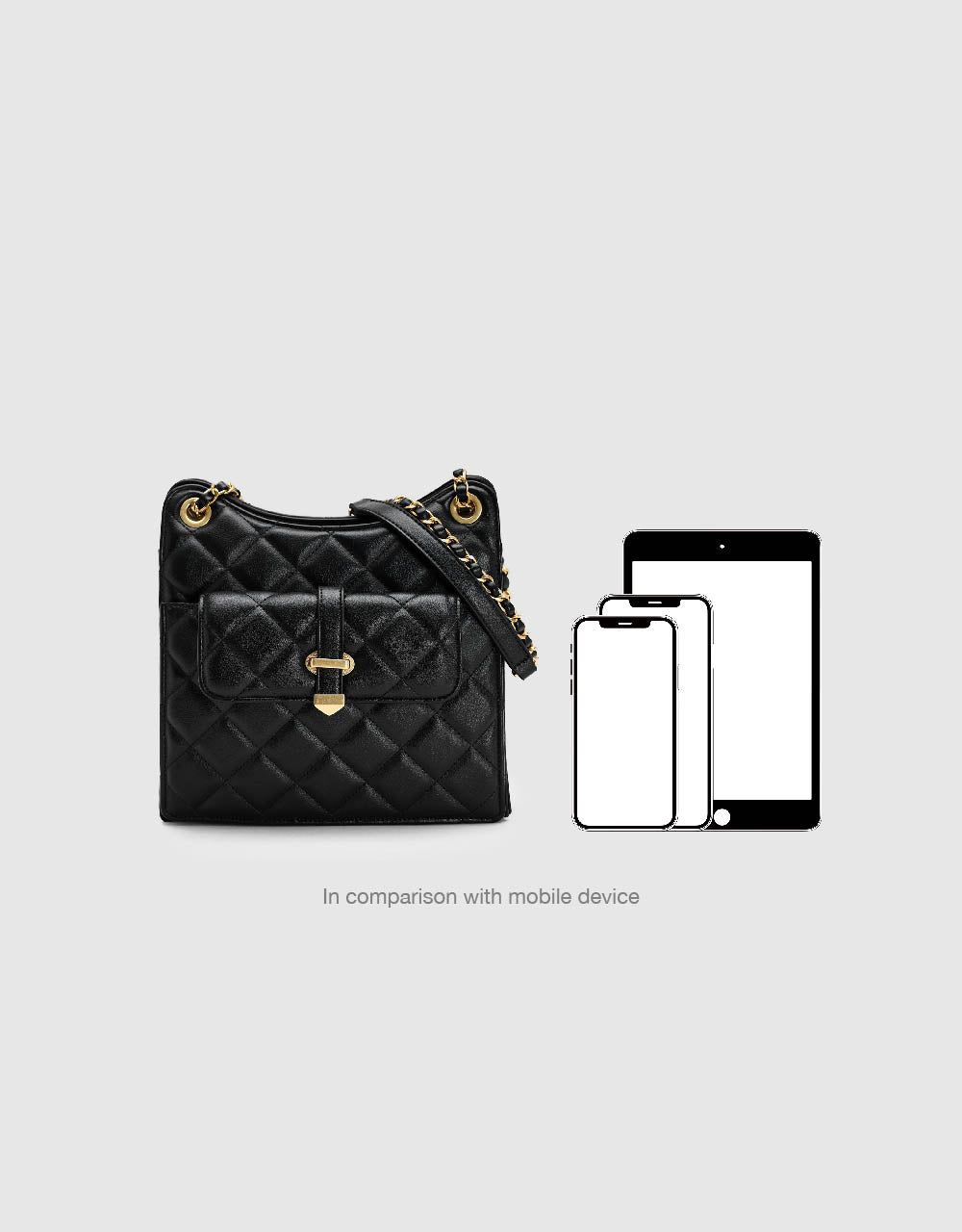 Quilted Vegan Leather Shoulder Bag sold by Urban Revivo product image thumbnail 3