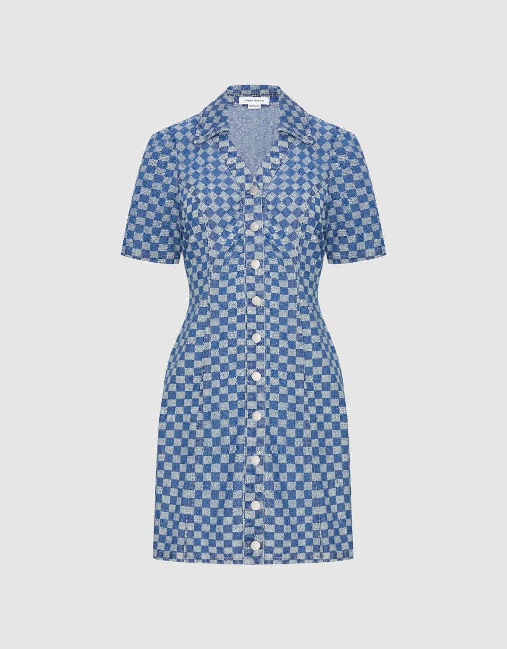Checkered Denim Dress sold by Urban Revivo