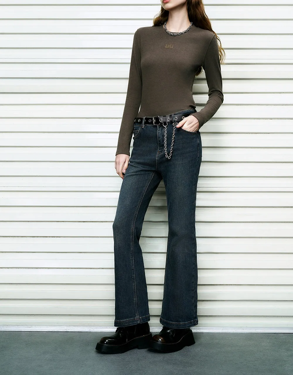 Flare Jeans With Belt sold by Urban Revivo product image thumbnail 4
