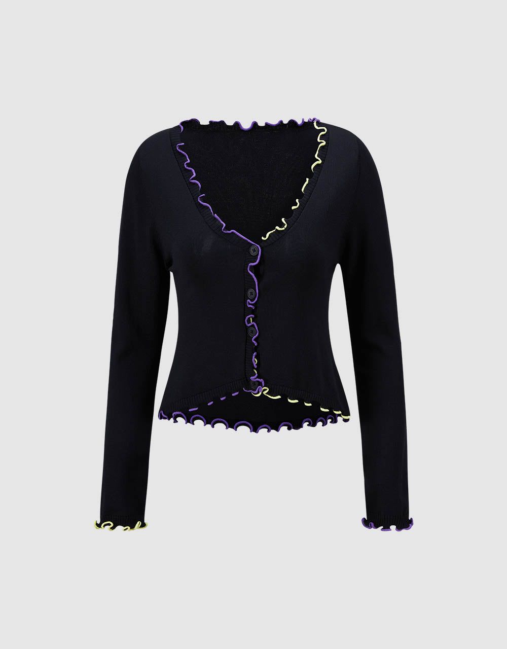 Contrast Color Trim Cardigan sold by Urban Revivo