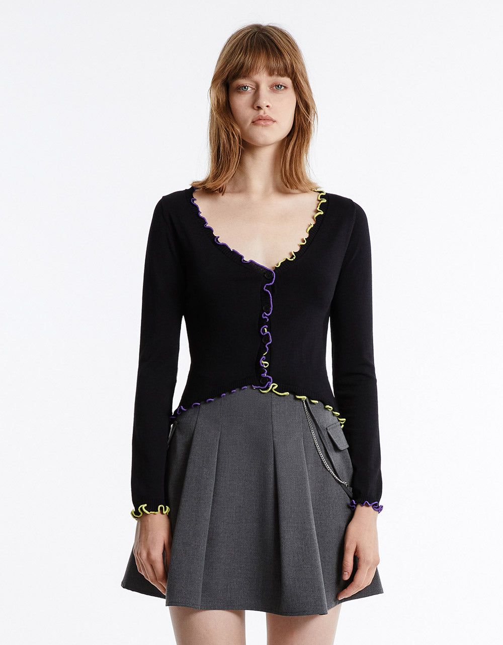 Contrast Color Trim Cardigan sold by Urban Revivo product image thumbnail 2