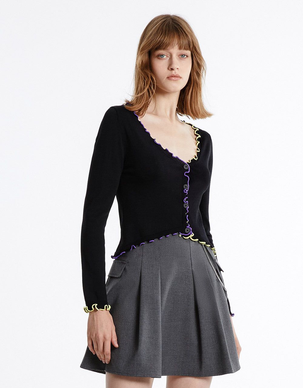 Contrast Color Trim Cardigan sold by Urban Revivo product image thumbnail 3