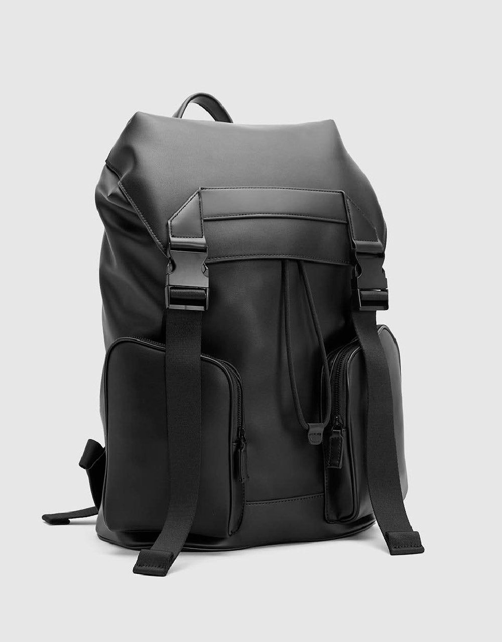 Double Buckles Vegan Leather Backpack sold by Urban Revivo product image thumbnail 2