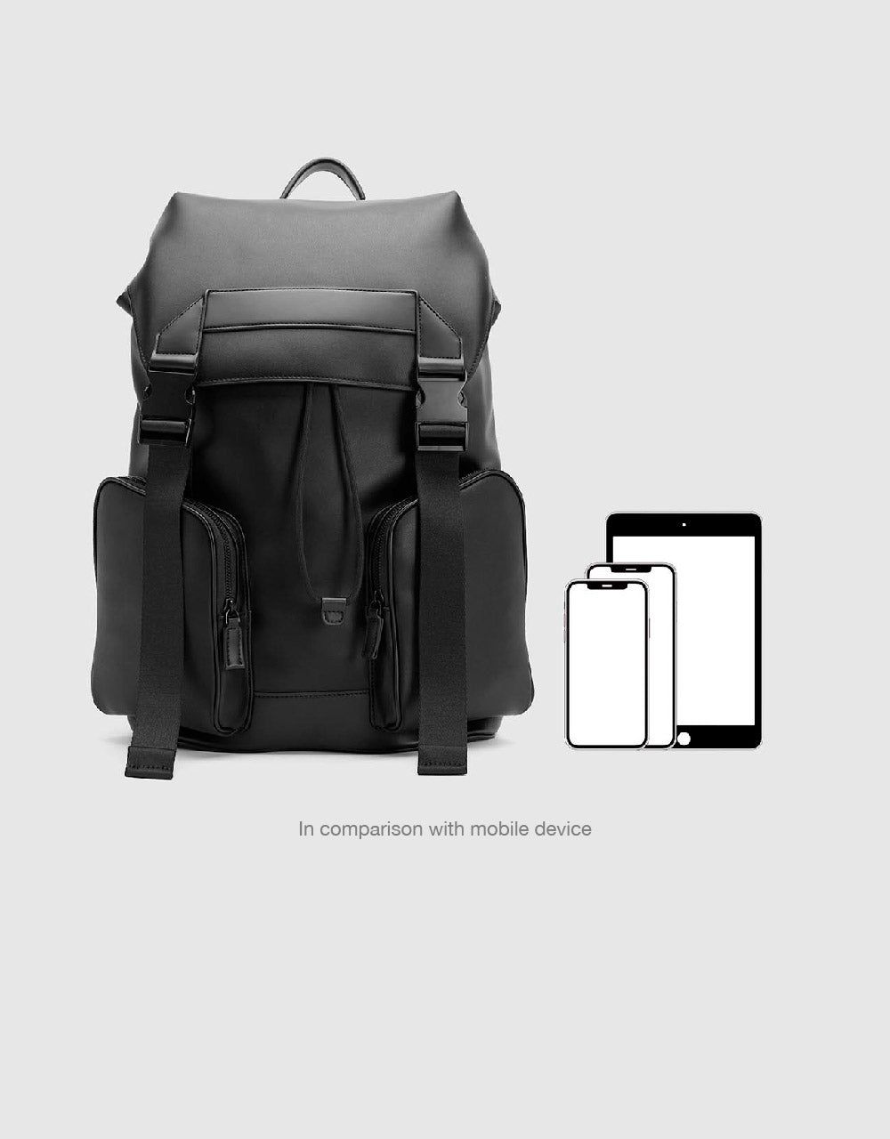 Double Buckles Vegan Leather Backpack sold by Urban Revivo product image thumbnail 3