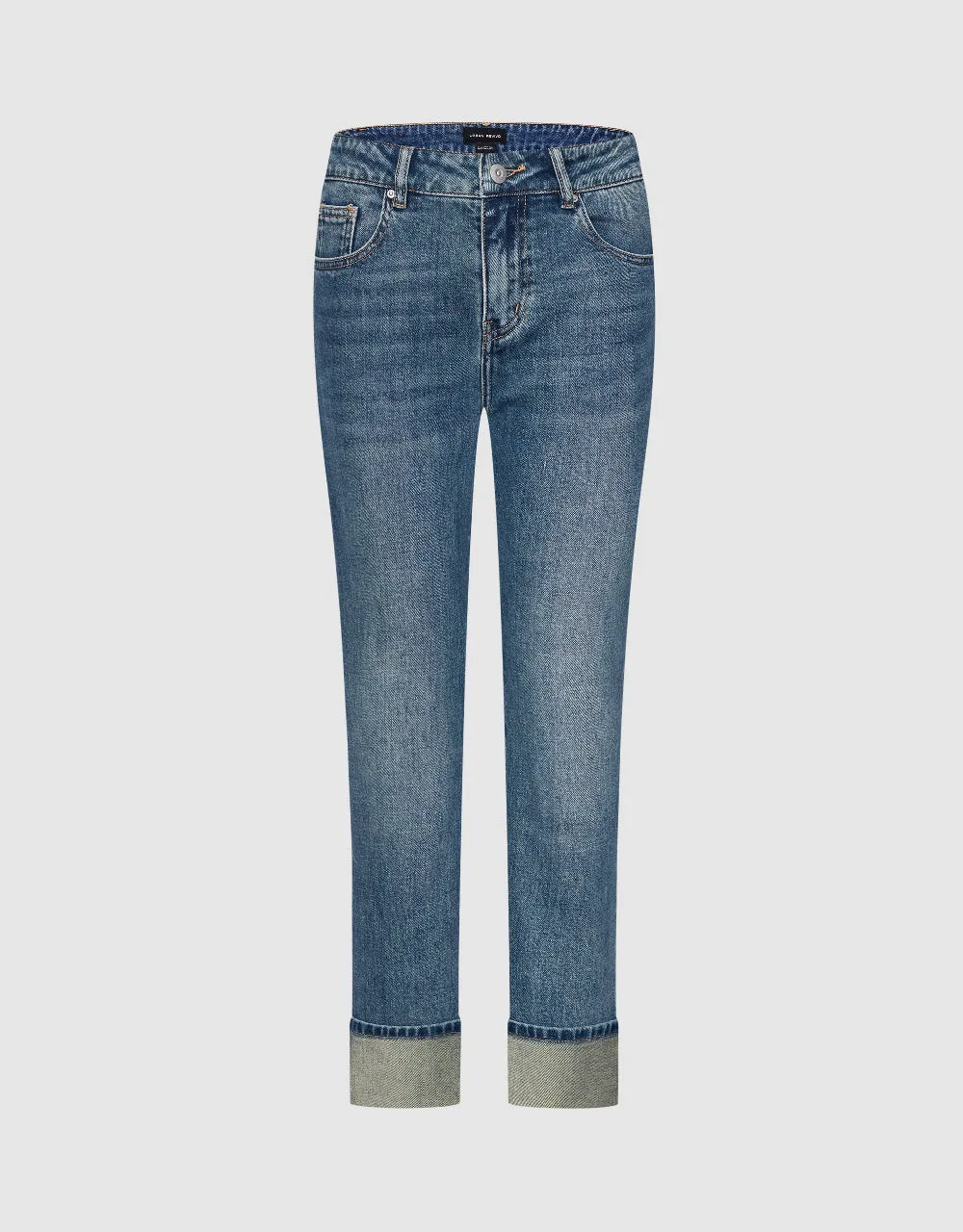 Rolled Up Hem Straight Jeans sold by Urban Revivo