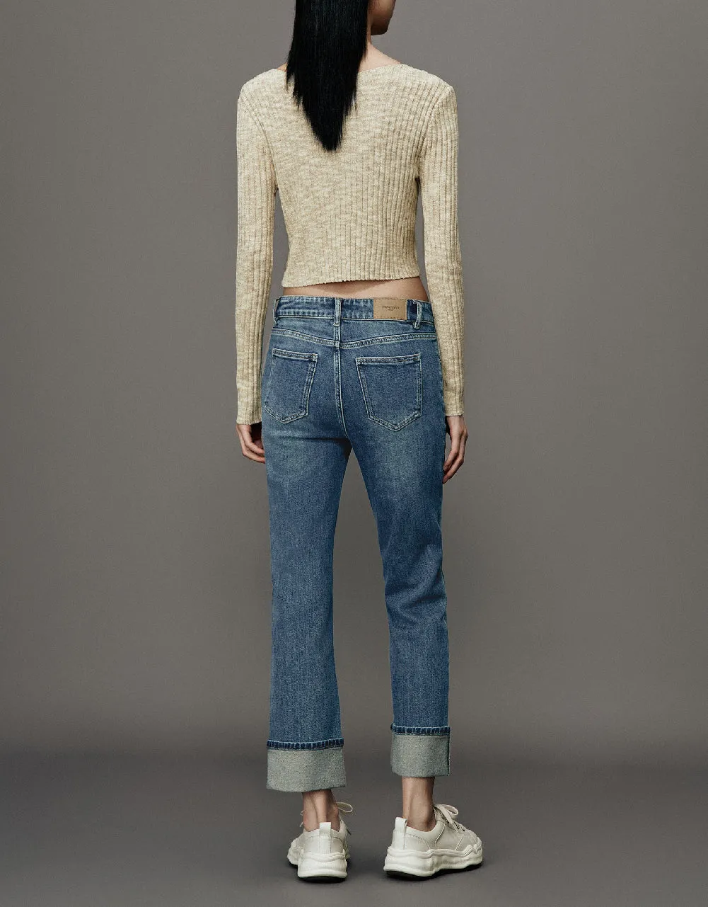 Rolled Up Hem Straight Jeans sold by Urban Revivo product image thumbnail 5