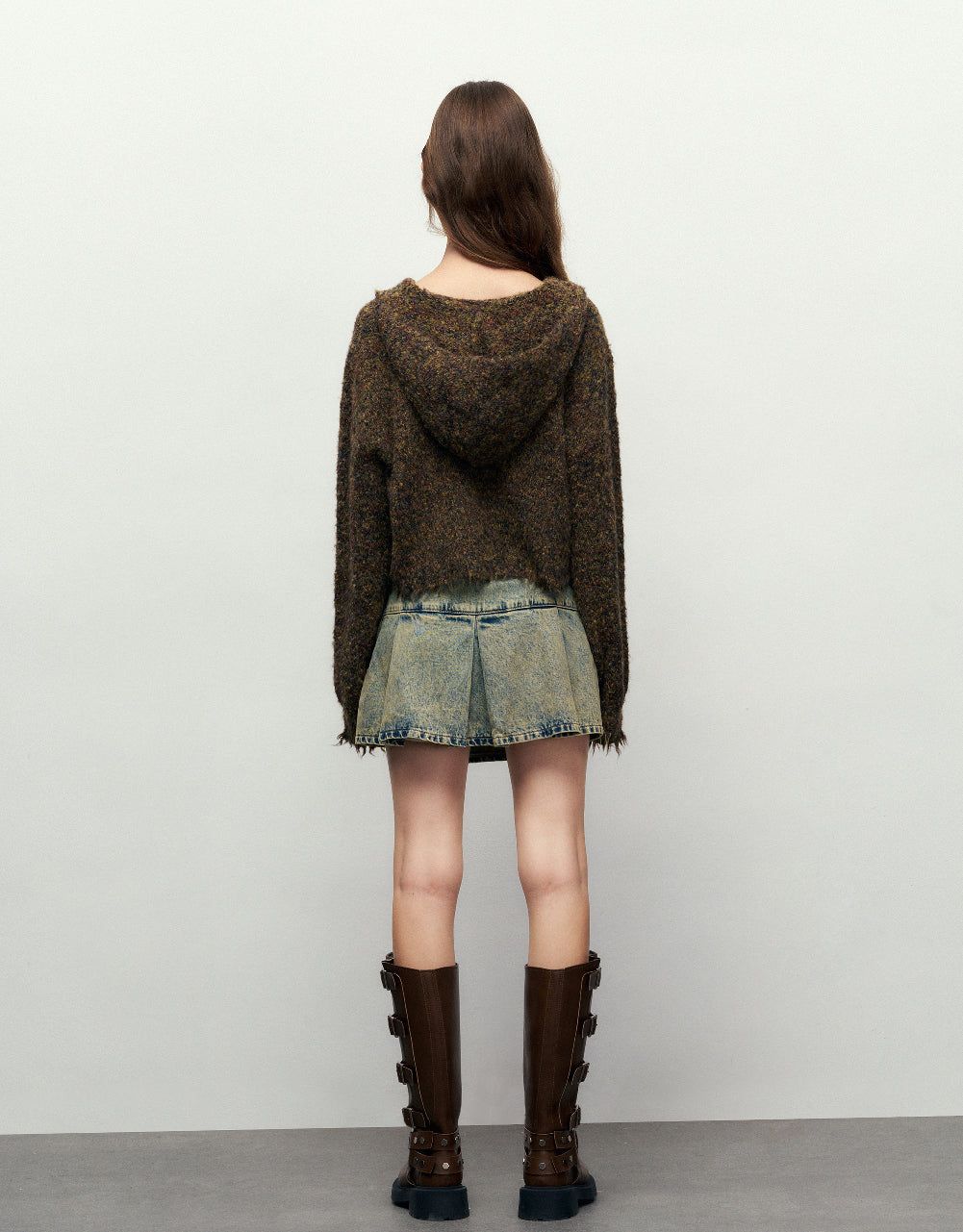 Raw Hem Hooded Knitted Cardigan sold by Urban Revivo product image thumbnail 4