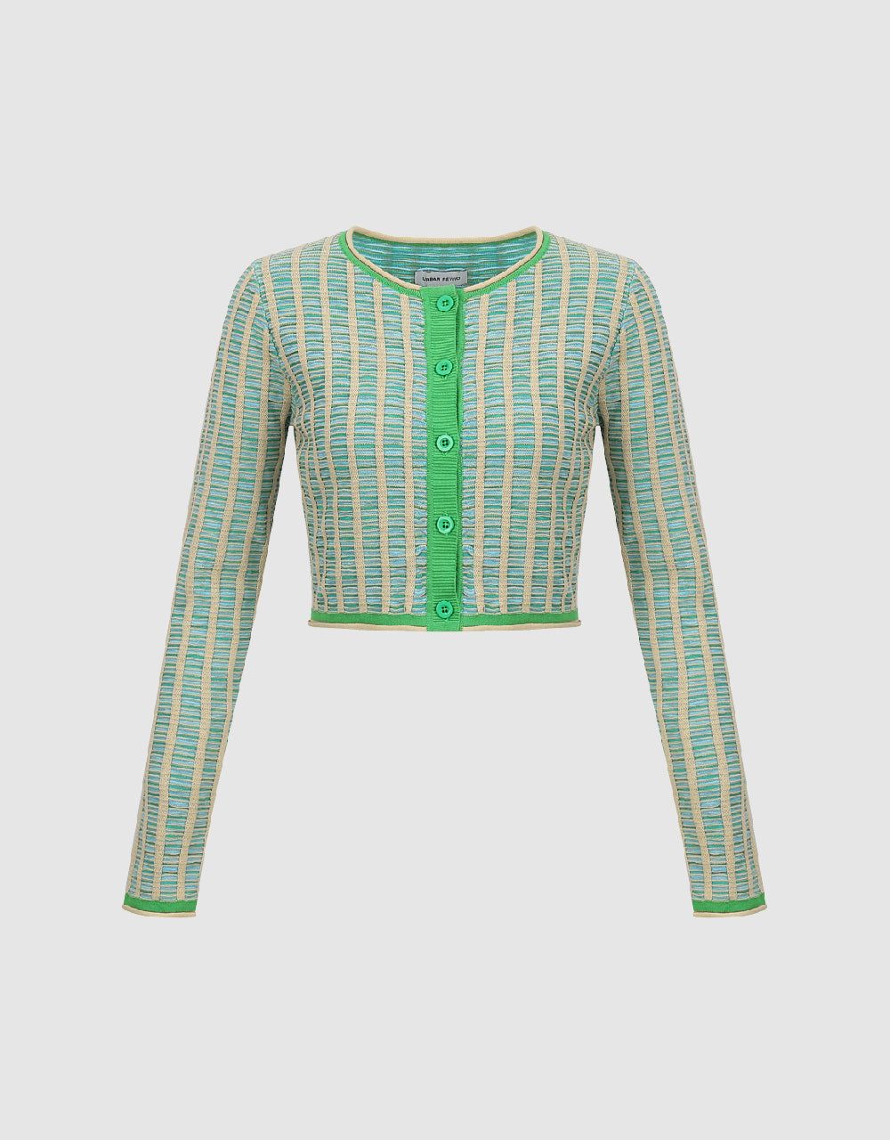 Striped Crew Neck Knitted Cardigan sold by Urban Revivo product image thumbnail 2