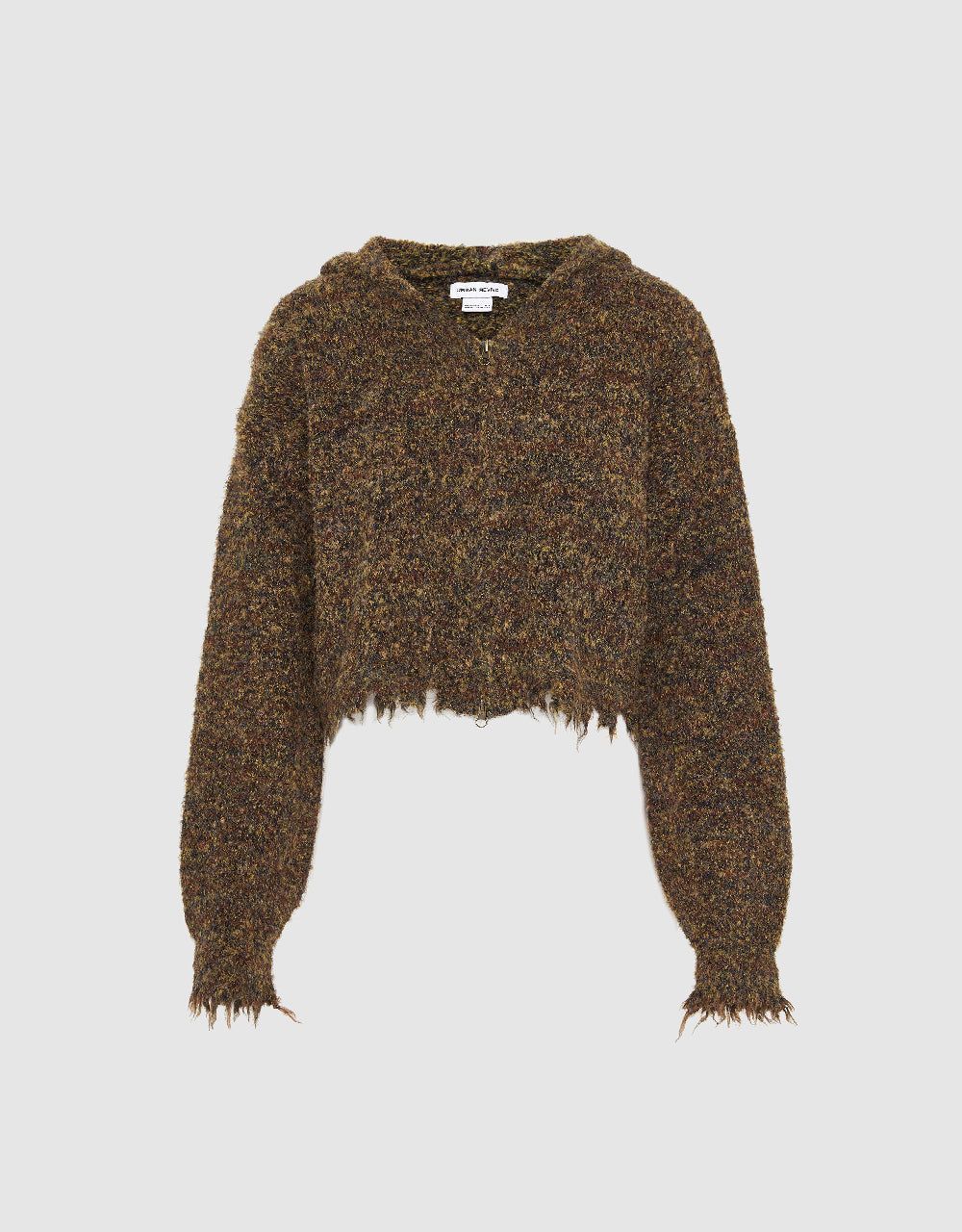 Raw Hem Hooded Knitted Cardigan sold by Urban Revivo product image thumbnail 2