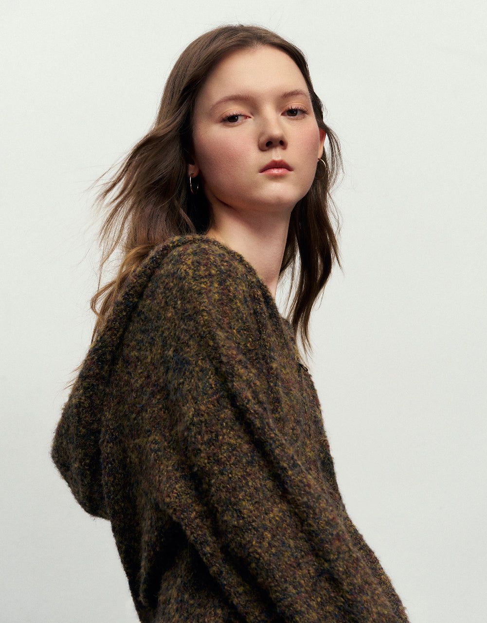 Raw Hem Hooded Knitted Cardigan sold by Urban Revivo product image thumbnail 3