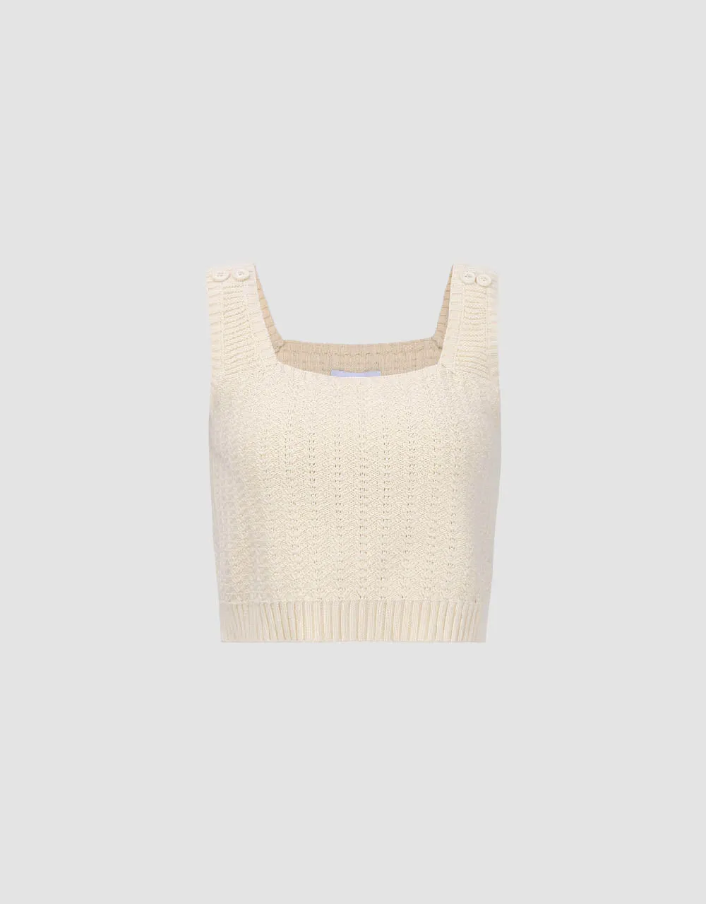 Square-cut Collar Knitted Tank Top sold by Urban Revivo