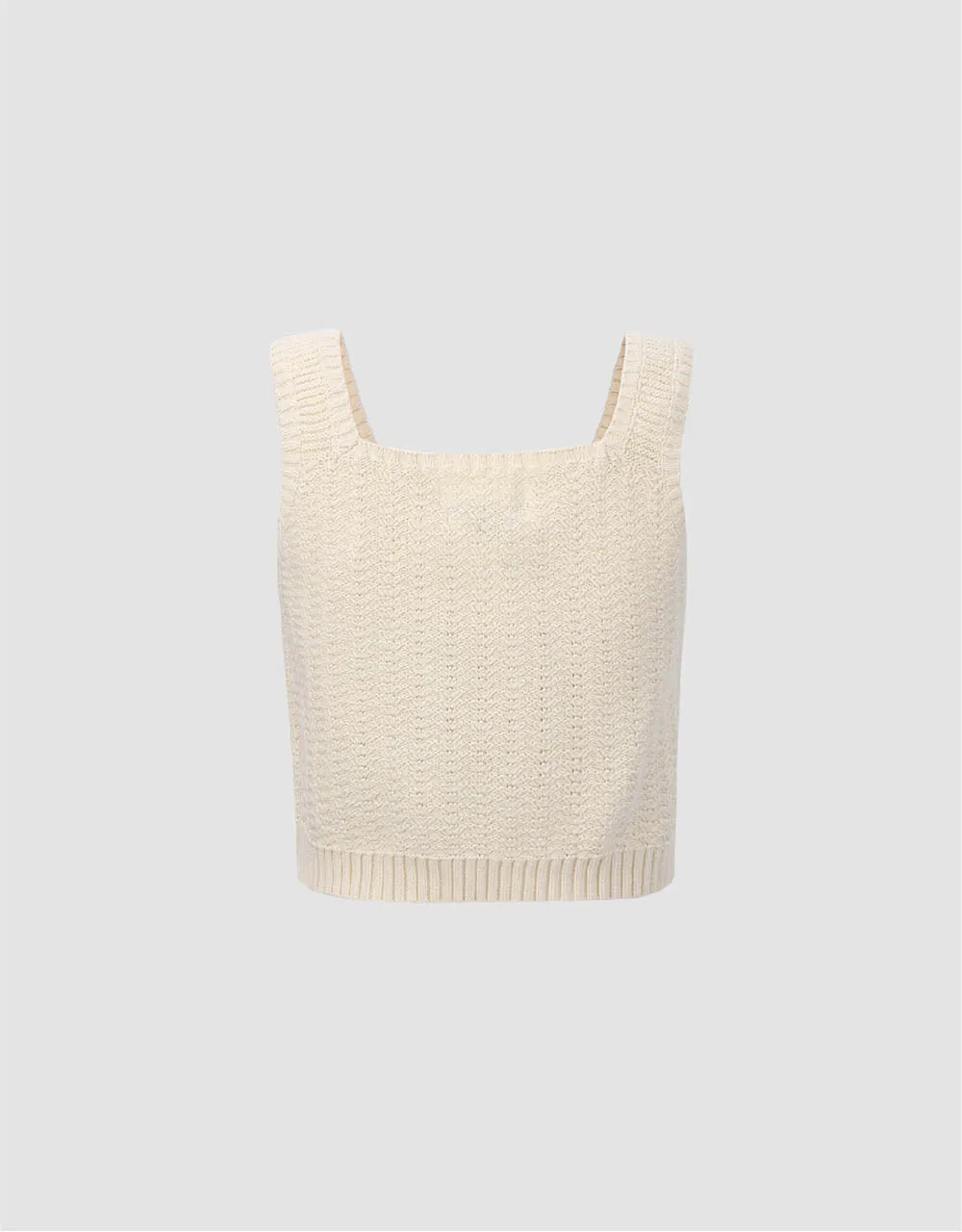 Square-cut Collar Knitted Tank Top sold by Urban Revivo product image thumbnail 5