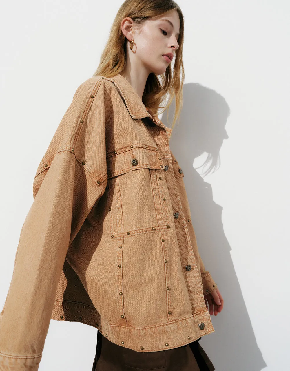 Studded Décor Denim Jacket sold by Urban Revivo product image thumbnail 3