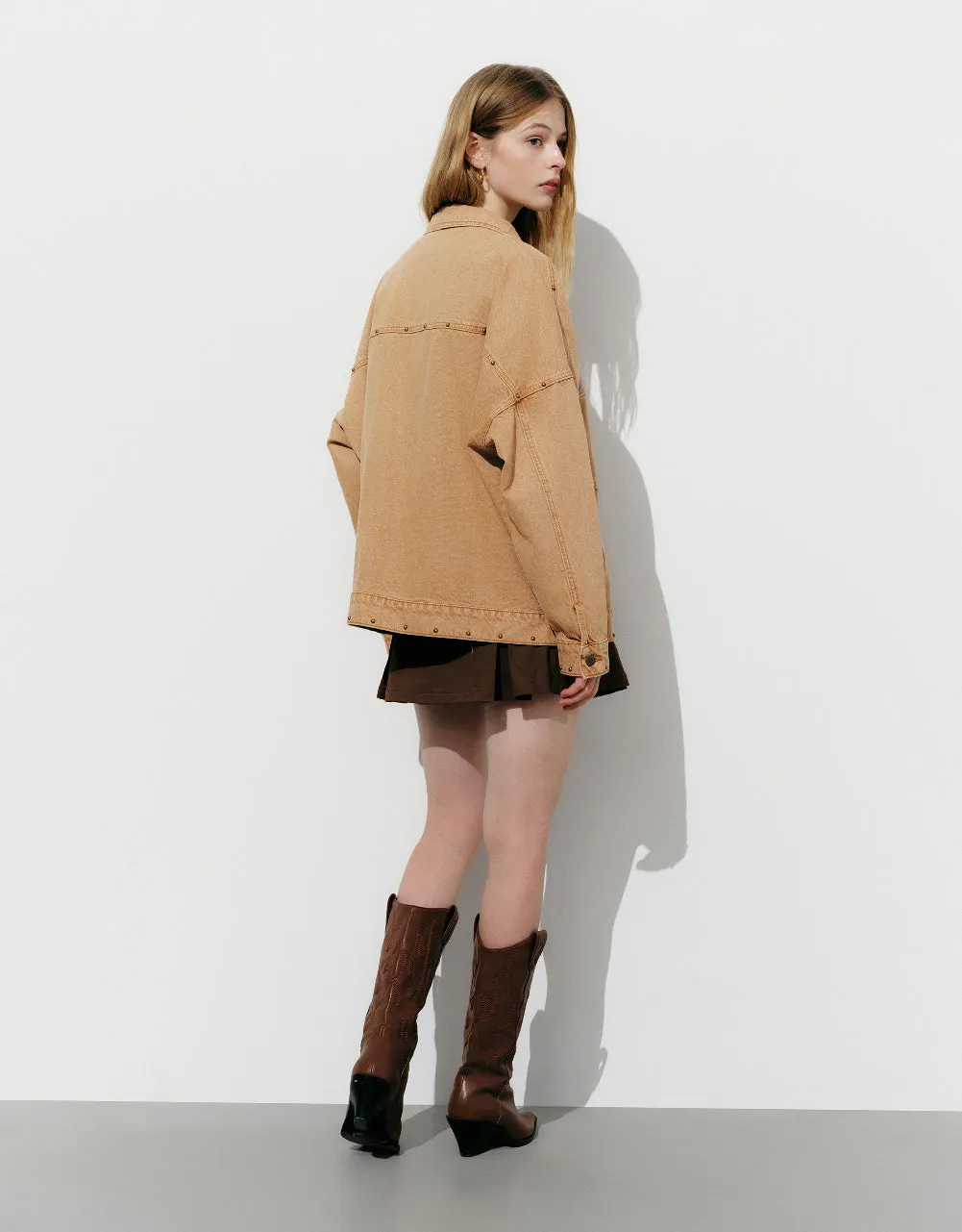 Studded Décor Denim Jacket sold by Urban Revivo product image thumbnail 4