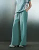 Drawstring Waist Wide-Leg Pants sold by Urban Revivo