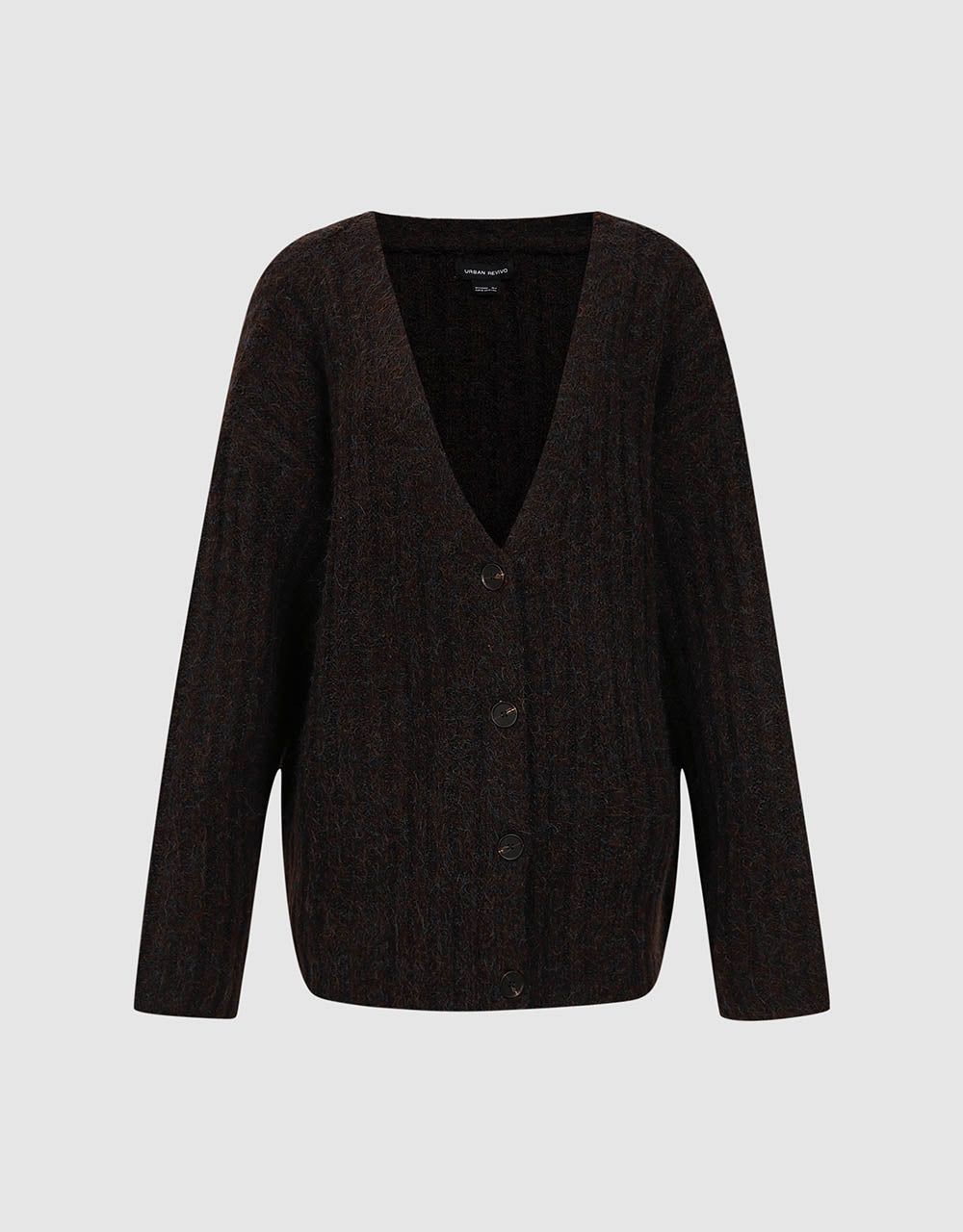 Drop Shoulder Sleeve Furry Knitted Cardigan sold by Urban Revivo product image thumbnail 2