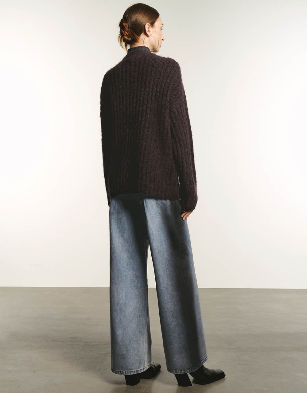 Drop Shoulder Sleeve Furry Knitted Cardigan sold by Urban Revivo product image thumbnail 4