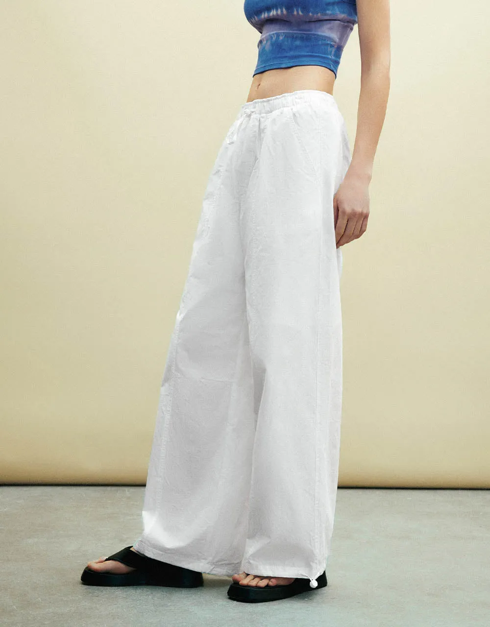 Drawstring Waist Wide-Leg Pants sold by Urban Revivo product image thumbnail 4
