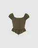 Square-cut Collar Ruffle Blouse sold by Urban Revivo