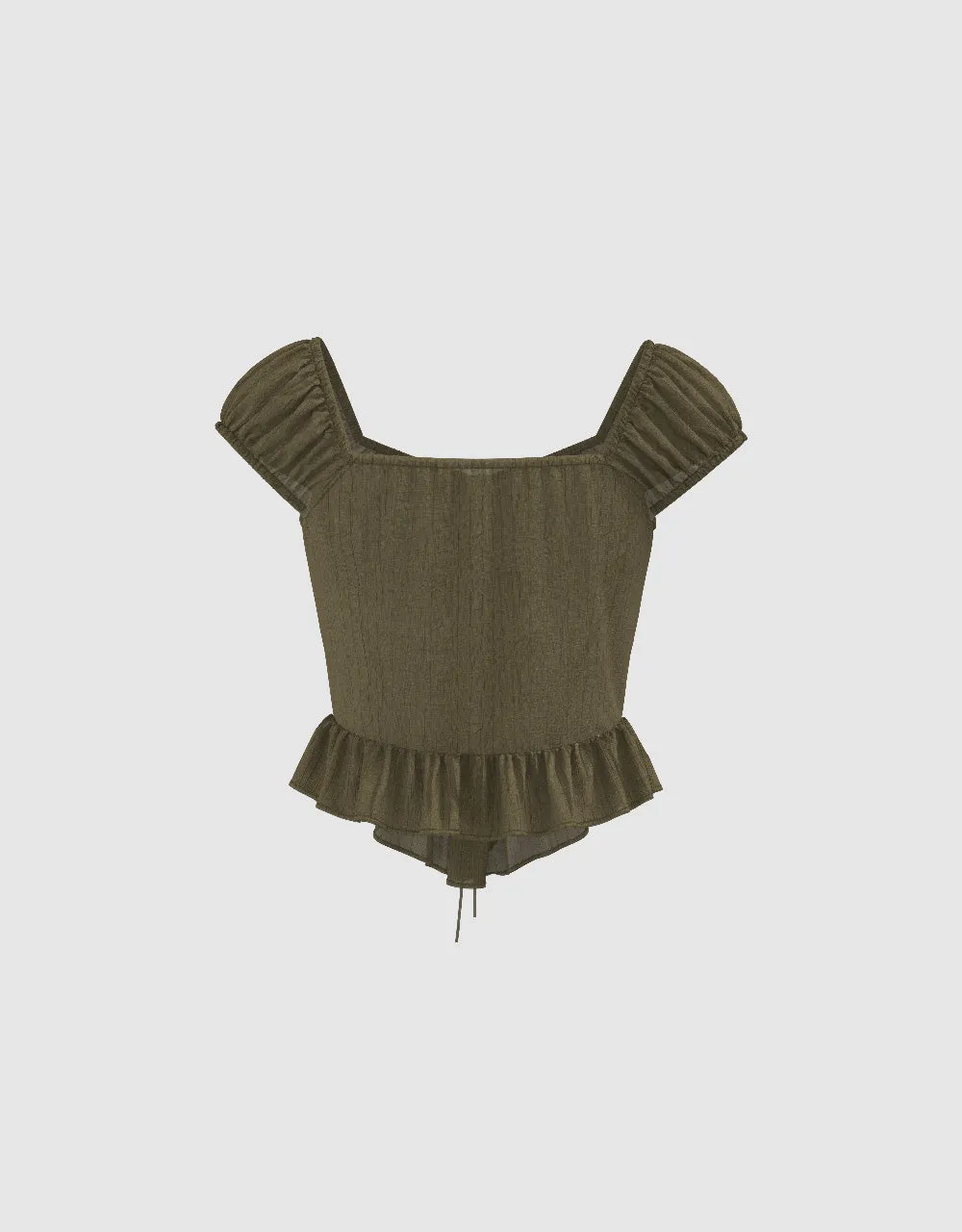 Square-cut Collar Ruffle Blouse sold by Urban Revivo product image thumbnail 5