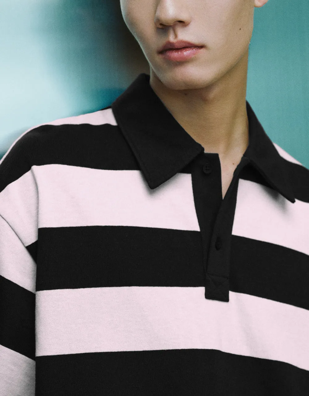 Striped Loose Polo Shirt sold by Urban Revivo product image thumbnail 4