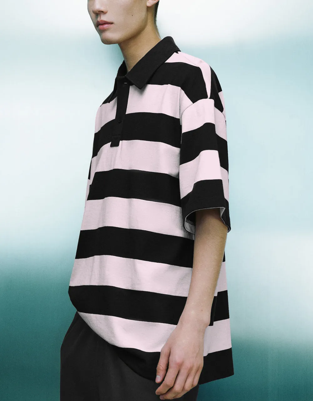 Striped Loose Polo Shirt sold by Urban Revivo product image thumbnail 3