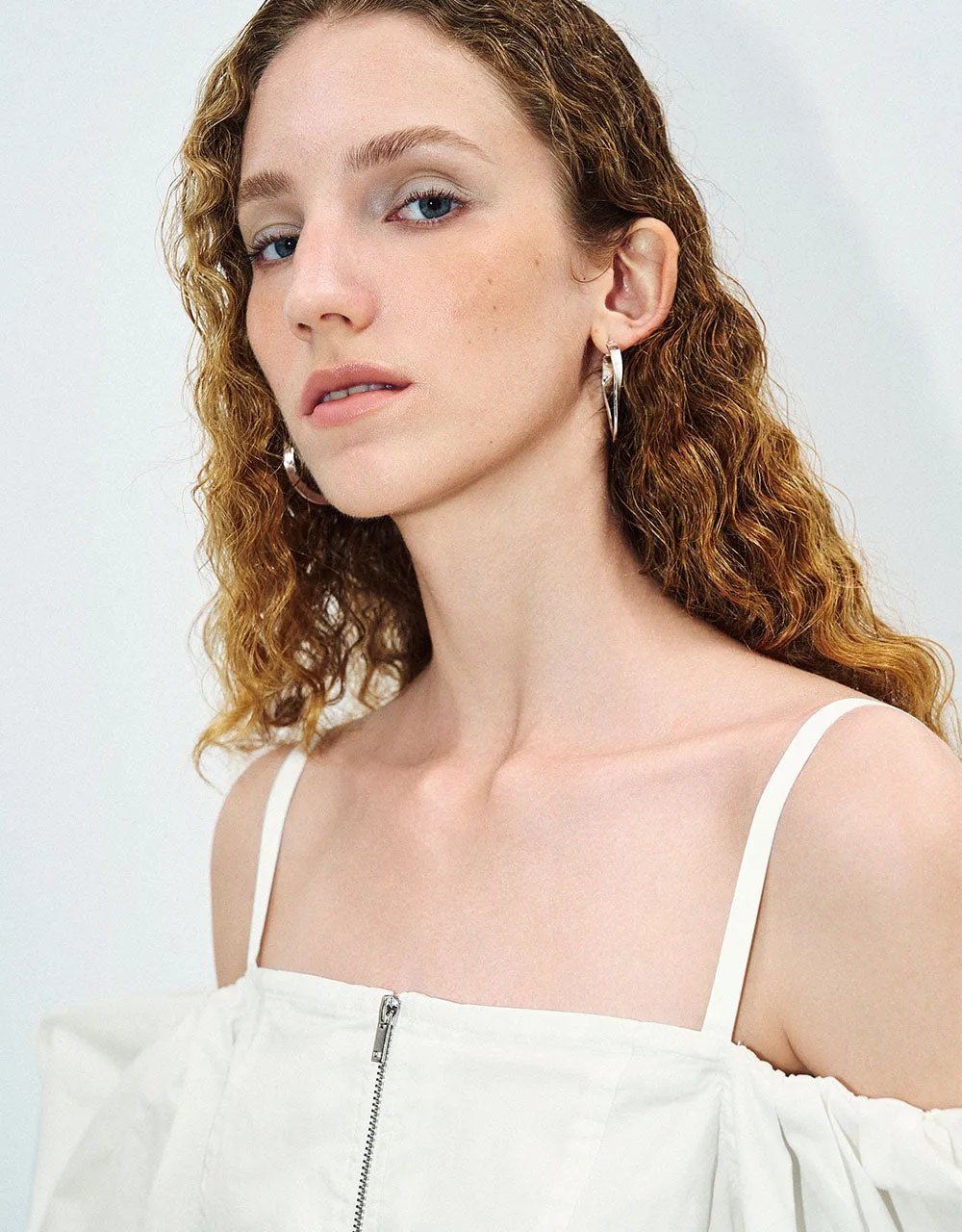 Zipper Front Off-Should Shirt sold by Urban Revivo product image thumbnail 4