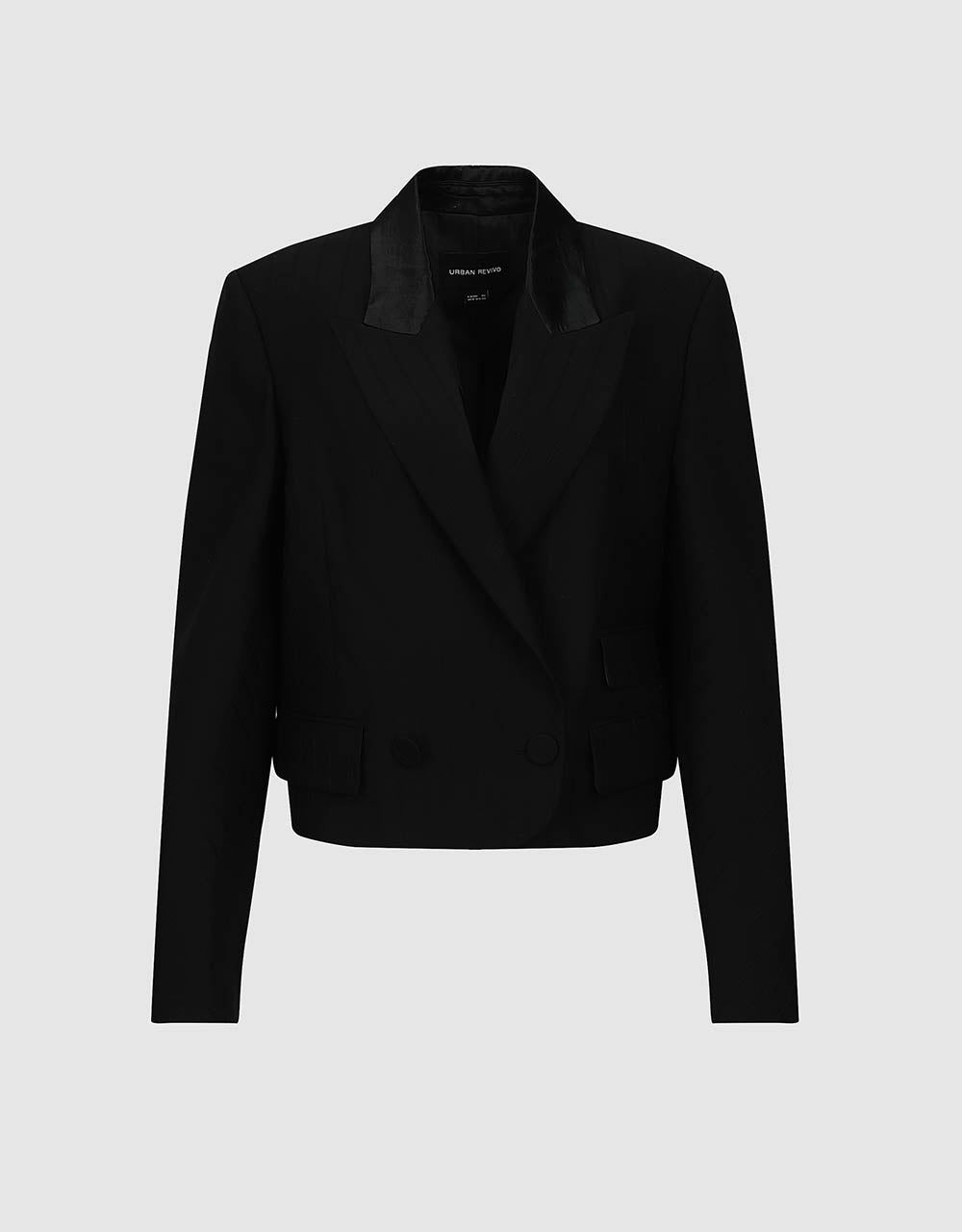 Cropped Peaked Lapel Blazer sold by Urban Revivo product image thumbnail 2