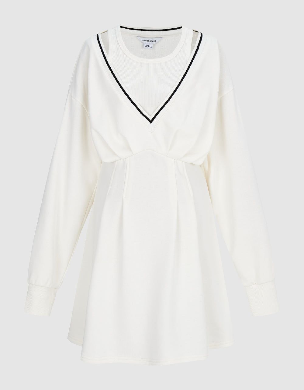 Drop Shoulder Sleeve V-Neck Skater Dress sold by Urban Revivo