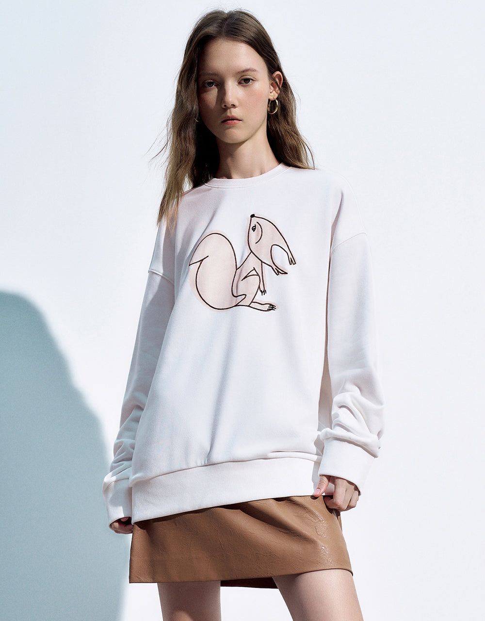 Animal Printed Crew Neck Loose Sweatshirt sold by Urban Revivo