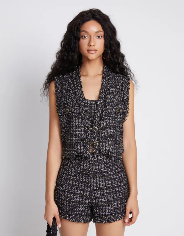 Tweed Raw Hem Vest made by Urban Revivo