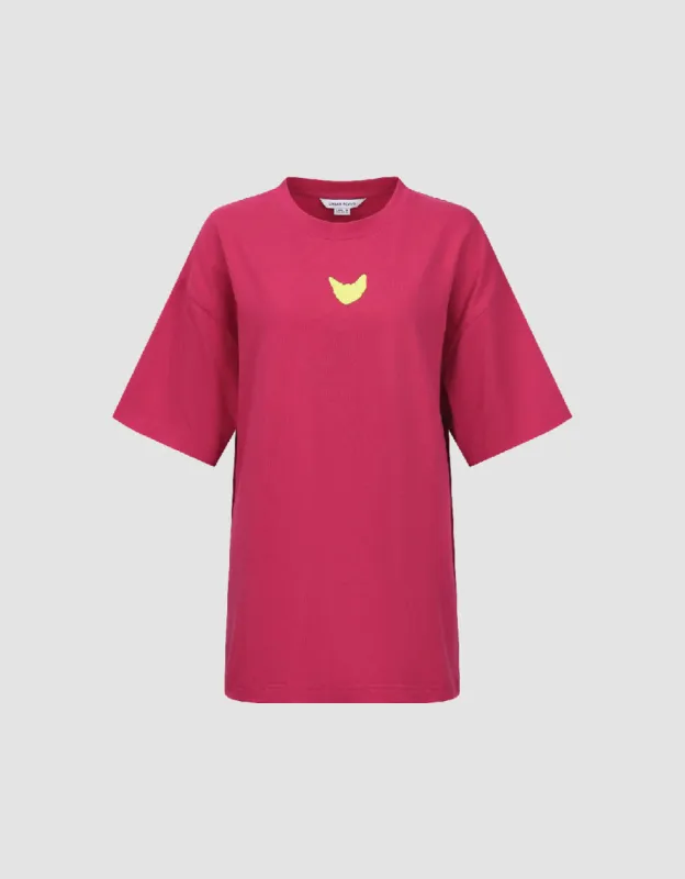 Printed Crew Neck Loose T-Shirt sold by Urban Revivo