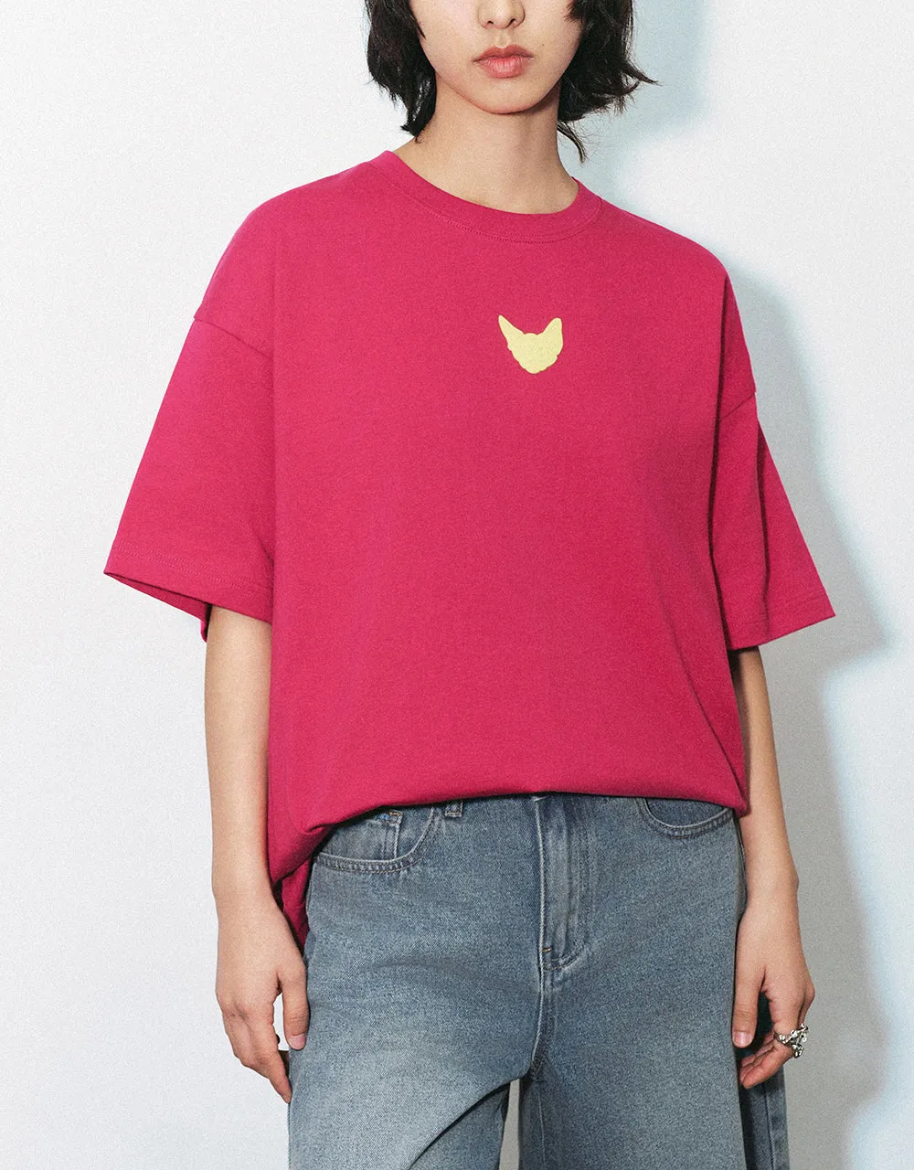 Printed Crew Neck Loose T-Shirt sold by Urban Revivo product image thumbnail 3