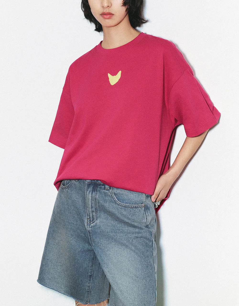 Printed Crew Neck Loose T-Shirt sold by Urban Revivo product image thumbnail 2