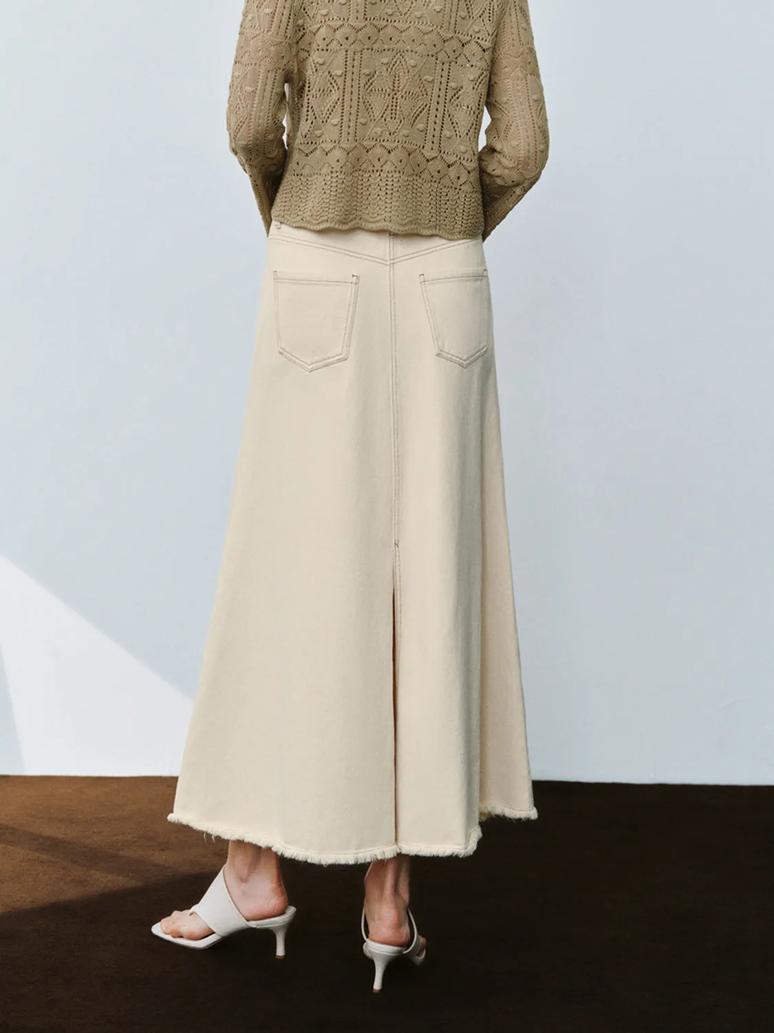 Raw Hem Denim Skirt sold by Urban Revivo product image thumbnail 3