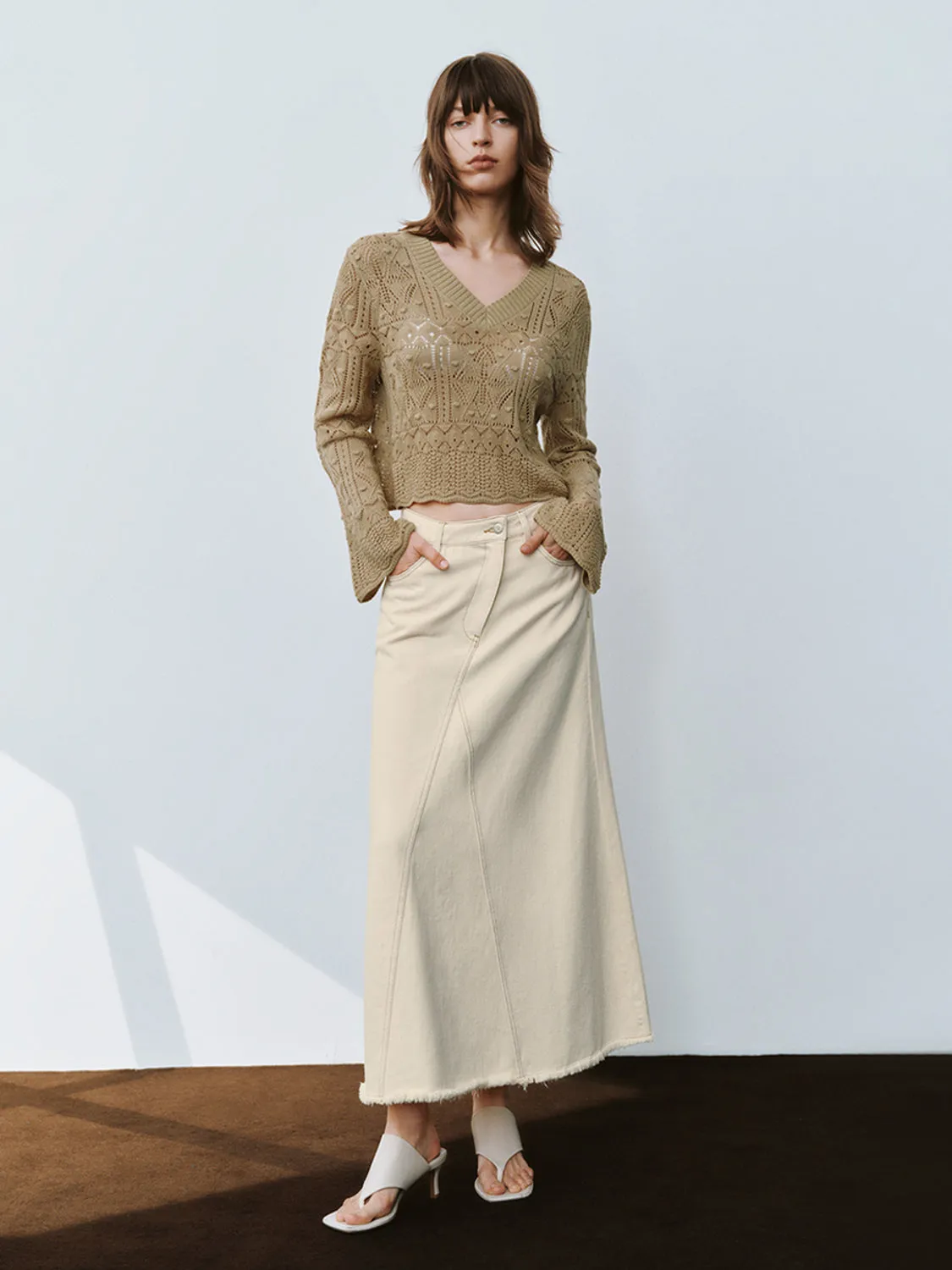 Raw Hem Denim Skirt sold by Urban Revivo product image thumbnail 5