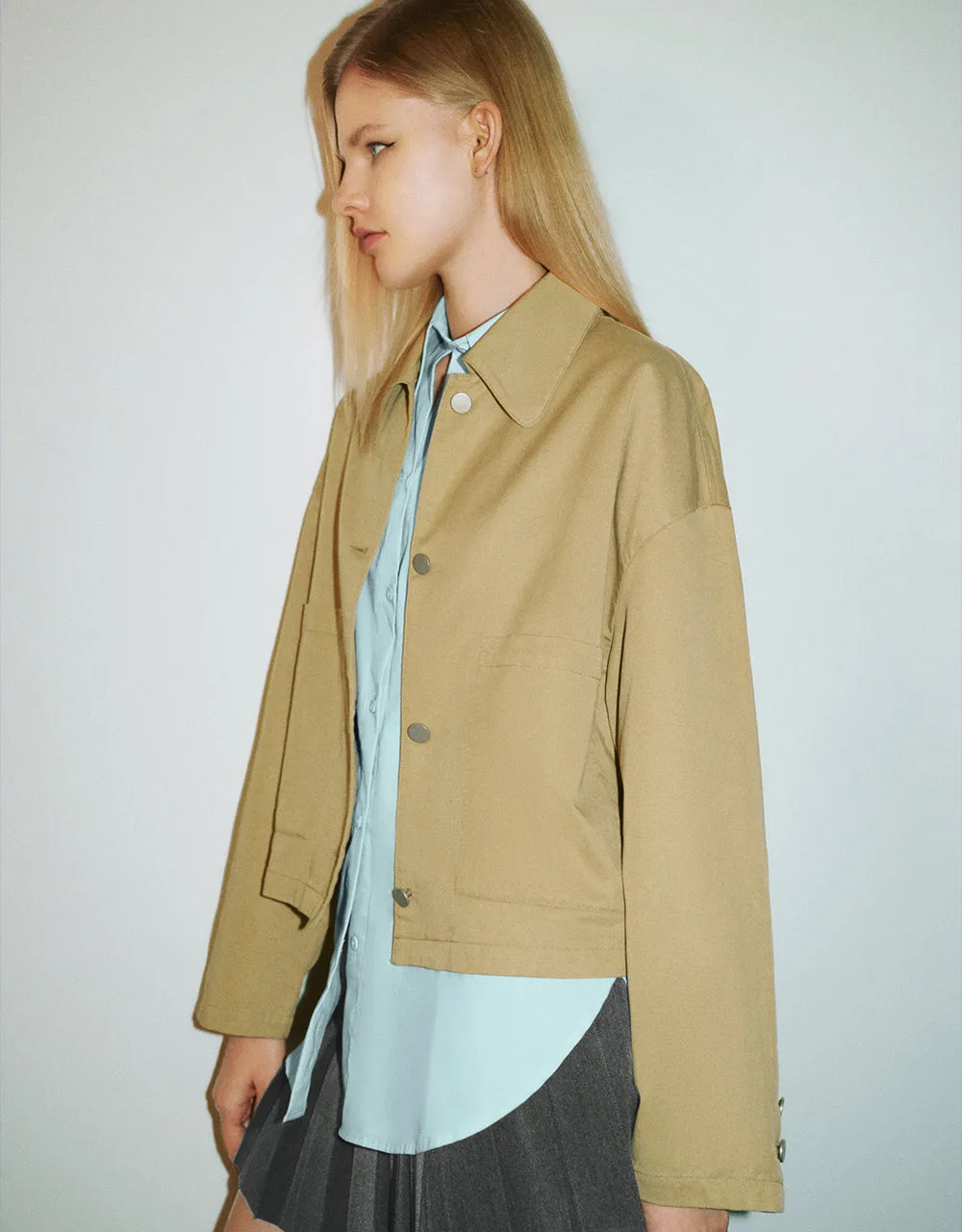 Button Up Straight Jacket sold by Urban Revivo product image thumbnail 3