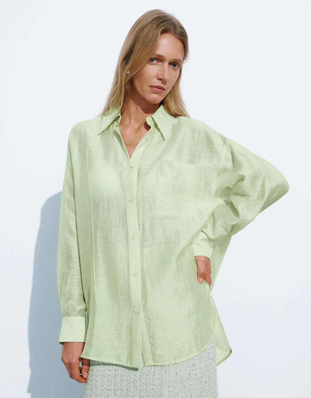 Button Up Straight Shirt sold by Urban Revivo