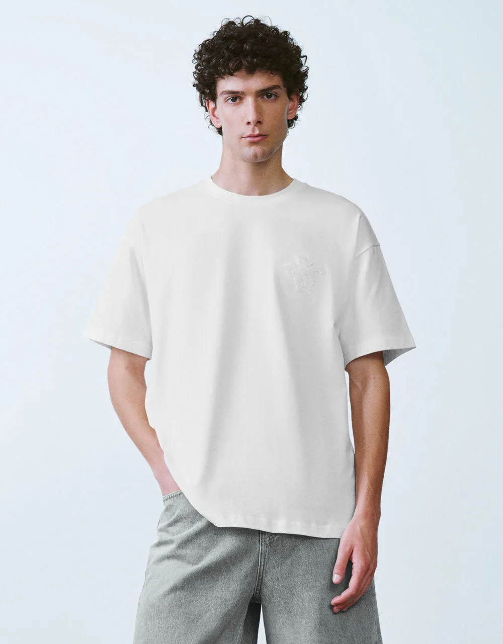 Crew Neck Loose A-Line T-Shirt sold by Urban Revivo