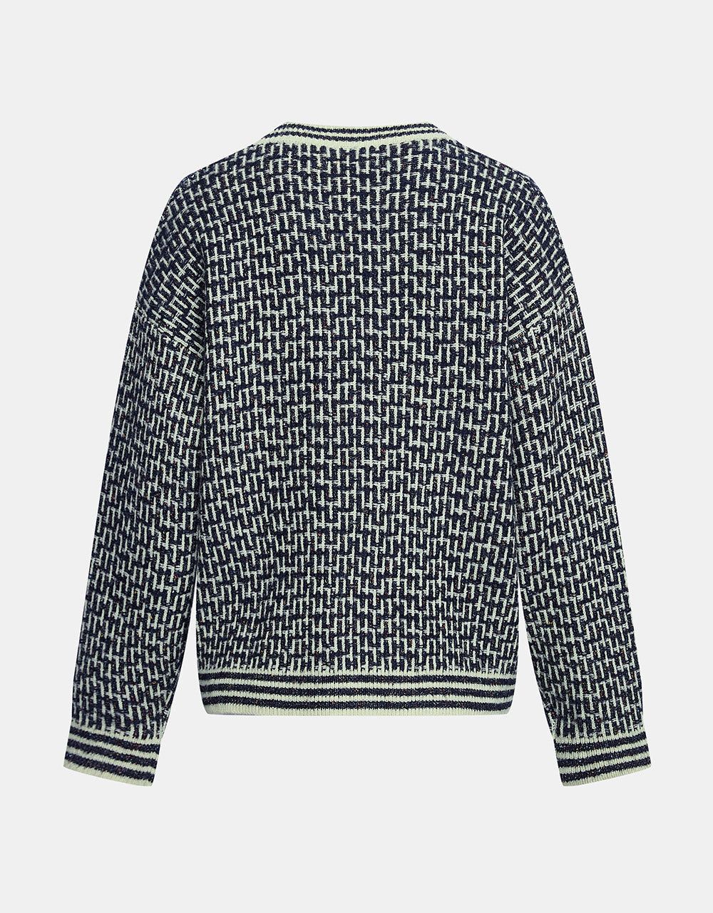 Striped Trim Tweed Plaid Pattern Cardigan sold by Urban Revivo product image thumbnail 4