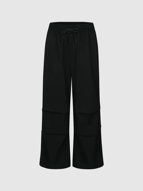 Drawstring Waist Wide-Leg Pants sold by Urban Revivo