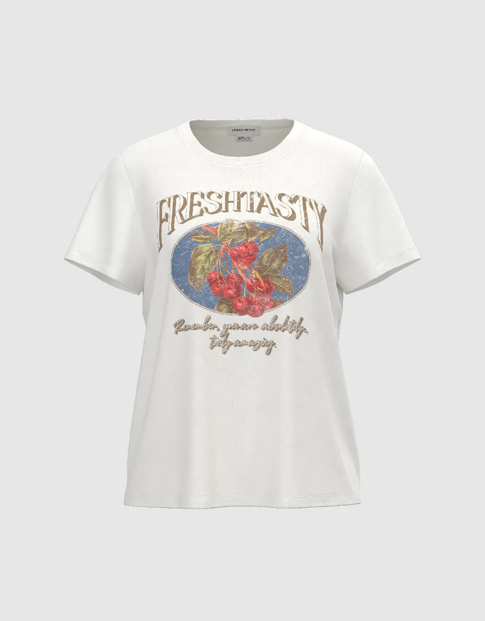 Printed Crew Neck Straight T-Shirt sold by Urban Revivo