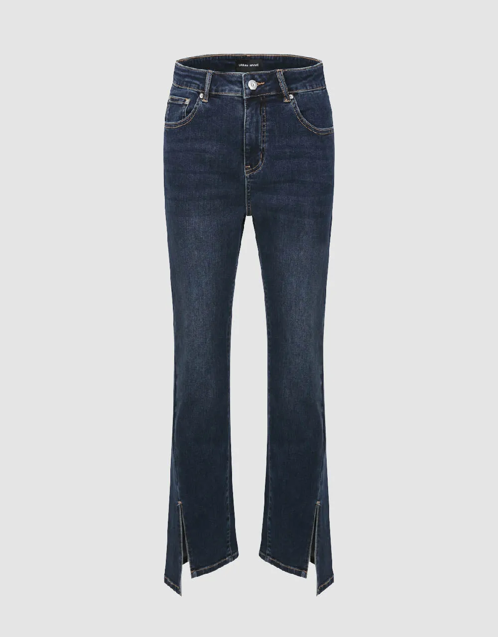Split Hem Straight Jeans sold by Urban Revivo