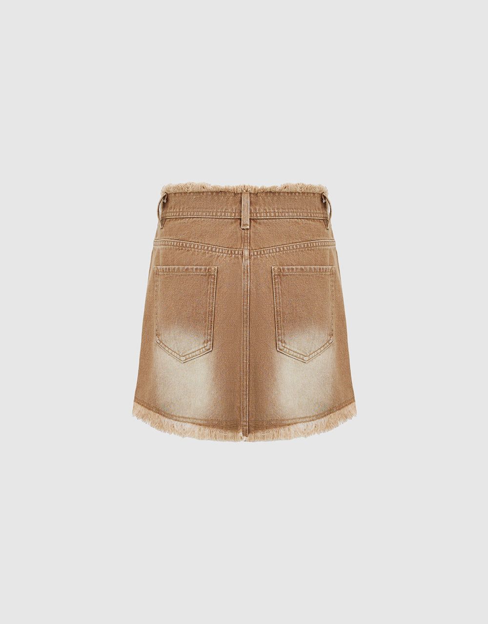 Raw Hem Mini A-Line Denim Skirt sold by Urban Revivo product image thumbnail 3