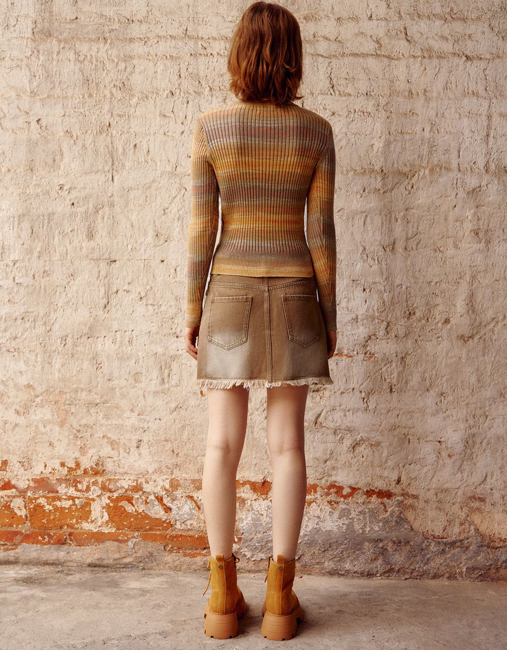 Raw Hem Mini A-Line Denim Skirt sold by Urban Revivo product image thumbnail 5