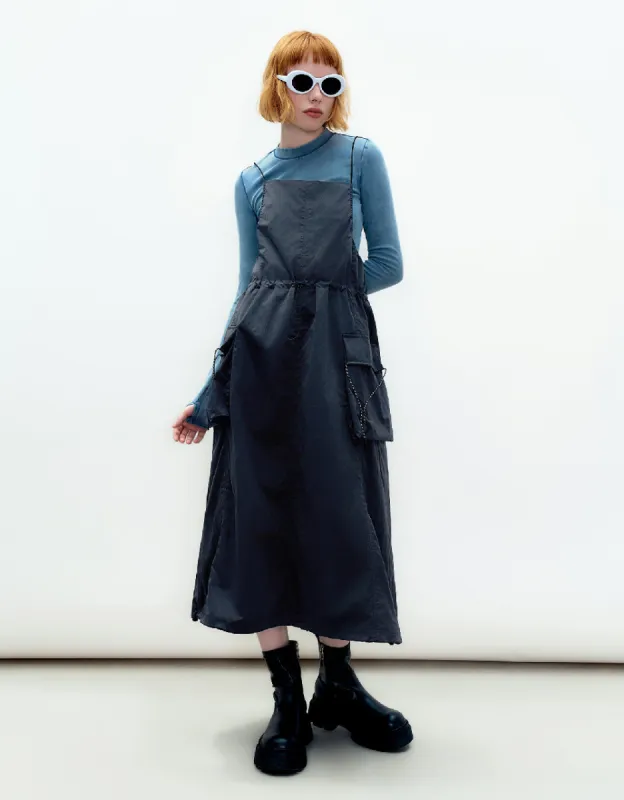 Drawstring Waist A-Line Cami Dress sold by Urban Revivo