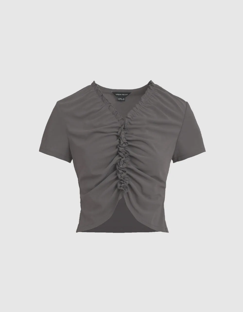Wave Trim V-Neck T-Shirt sold by Urban Revivo product image thumbnail 2