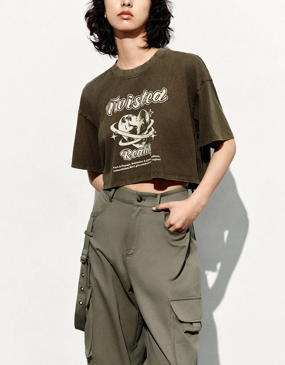 Printed Crew Neck T-Shirt sold by Urban Revivo product image thumbnail 2