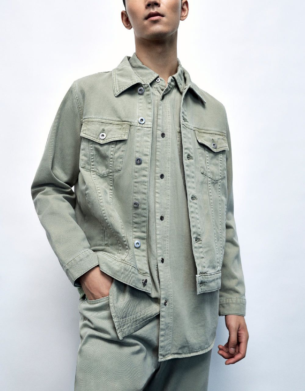 Denim Jacket With Flap Pockets sold by Urban Revivo product image thumbnail 2